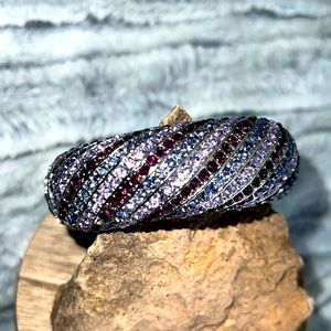Stunning Swarovski Crystals Bracelet with Burgundy Lavender & Lilac Crystals